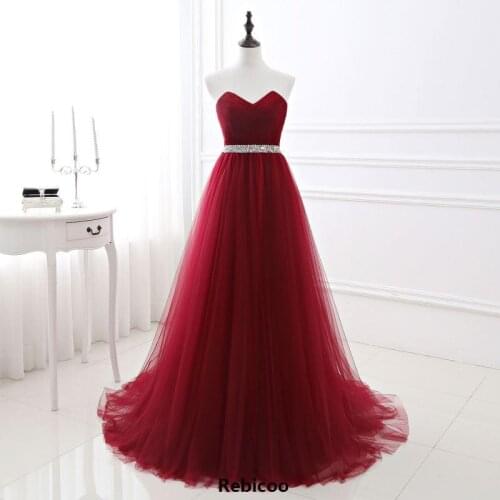 Elegant Maxi Dress Women for Wedding Party Burgundy Strapless Long Dresses Evening Prom Party Dresses vestidos
