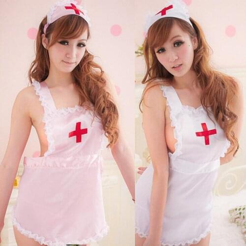 Erotic Nurse COSPLAY Temptation To Lingerie Women Costumes Toy Sexy Underwear Role Play Bodydolls Pink White Sleepwear