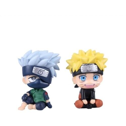 8cm Figuras De Naruto Anime Sitting Hatake Kakashi Uzumaki Naruto Action Figure Q Version PVC Model Toys Anime Decor