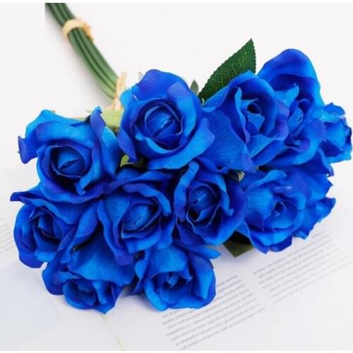 Artificial flowers bouquet Silk Flower Bride Holding wedding Flowers Bouquet Artificial rose Flowers bouquet 12 PCS ROSE