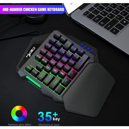 K13 35 Keys Ergonomic One Hand USB Wired Gaming Keypad Keyboard with Backlight