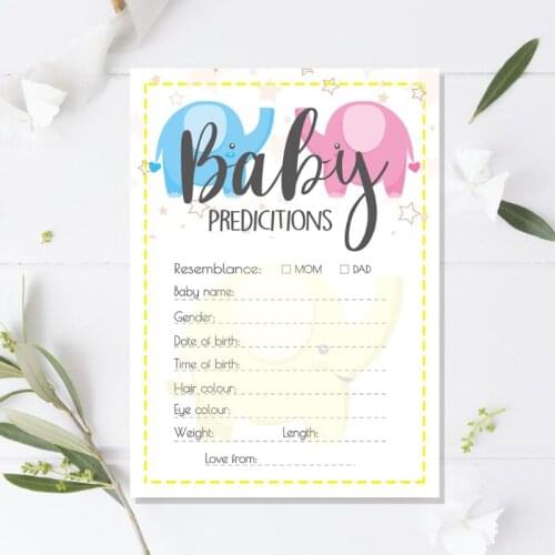 Baby Predictions and Advice Cards (Pack of 10) - Baby Shower Games Ideas for Boy or Girl- Party Activities Supplies
