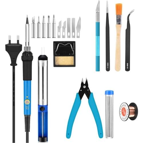 Soldering Iron Kit - Soldering Iron 60 W, Solder Wire, Tweezers, Soldering Iron