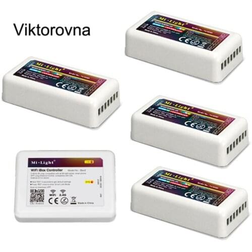 Milight 4zone wireless 2.4G RF Wifi iBox control RGB CCT led IOS Andriod APP remote controller RGBW rgb led strip controller