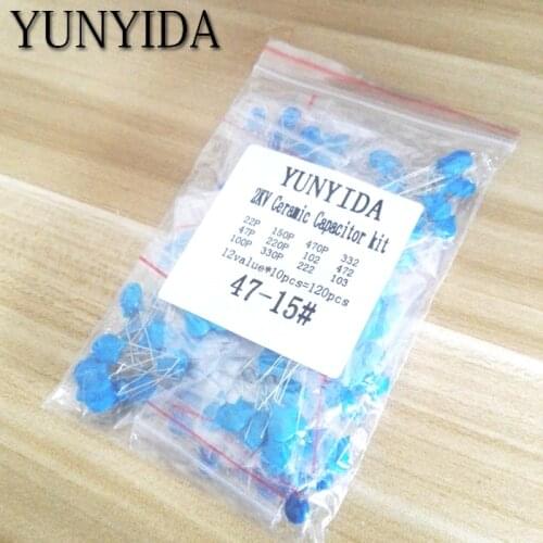 DIY KIT 120pcs=12value*10pcs 2KV Ceramic capacitor KIT 2KV 22P 47P 100P 150P 220P 330P 470P 102 222 332 472 103 EACH 10PCS