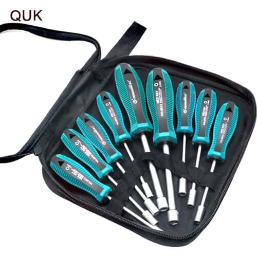 QUK Socket Screwdriver 7/8/10 Pcs Set Precision 3-11mm Hexagon Screw Nuts Keys Driver Portable Household Repair Hand Tool Kits