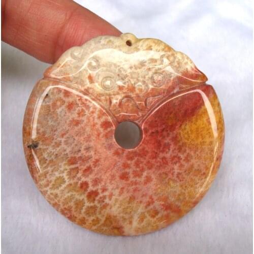 Natural Coral Stone Carved Bat 48*6mm Pendants Women Man Jewelry Accessories Weddings Parties Valentines Birthday Gift