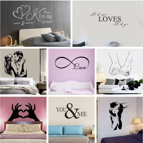 New Design Lovers Quotes Wall Sticker For Bedroom Decor Decals Room Decoration Stickers Sweet Home Girls Room Mural Wallpaper