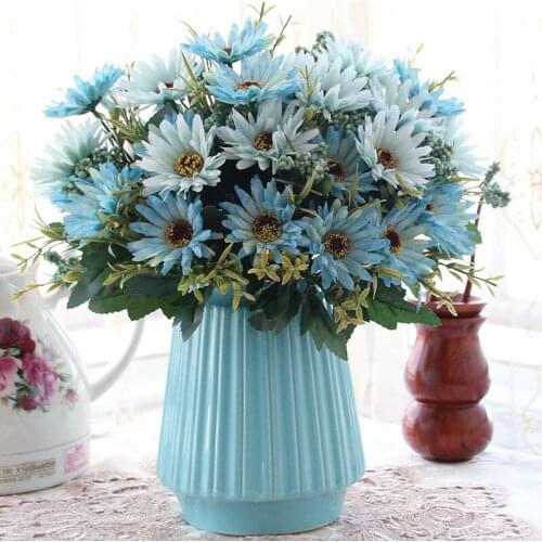 1pc Plastic Artificial Flowers Autumn Daisy Craft Flower Silk Fake Flowers for Decorations Home Wedding Supplies