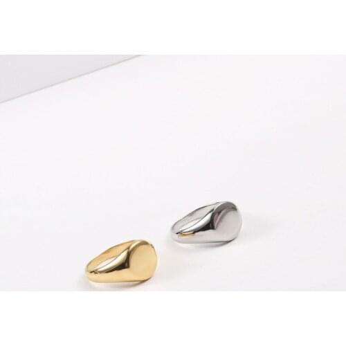 Polished Round Rings Titanium Steel Gold/Silver Color Braided Wedding Engagement Statement Ring Minimalist Jewelry