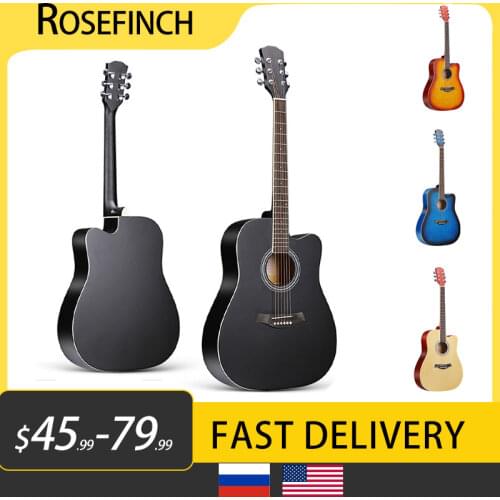 41 inch Basswood Beginner Guitar Entry 6 String Ballad Wood Guitar Ukulele Acoustic Guitar With Wooden/Black/Blue/Sunset AGT123