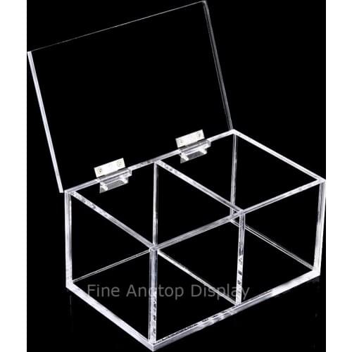 Clear Acrylic Cabinet Hinged Box Makeup Case Jewelry Display Storage Organizer