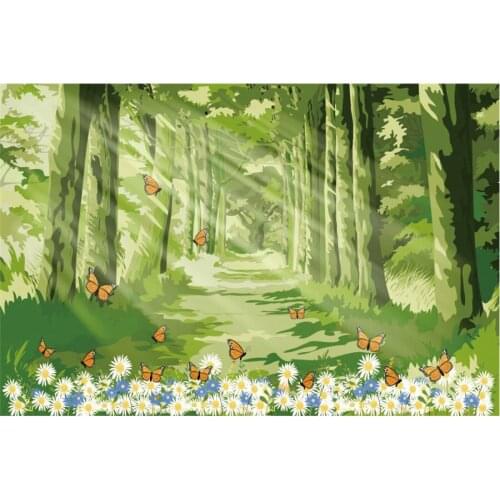 Cartoon Forest Scenery Printing Backdrop Party Room Decor Photo Booth Studio Prop