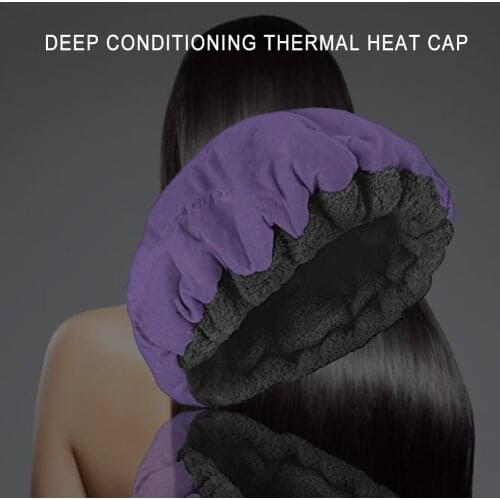 Hair Care Heating Cap Deep Conditioning Heat Cap Microwavable Heat Cap Steaming Microfiber Cotton Reversible Flaxseed Interior
