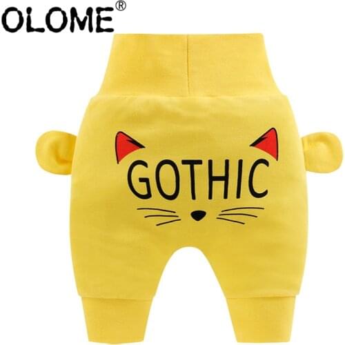 Cute Baby Pants Autumn Kids Trousers High Elastic Children Joggers Cartoon Thicken Clothing OLOME Winter Newborn Long Pants