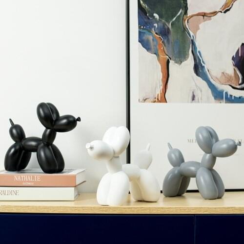 Balloon Dog Sculpture Table Decoration Accessories Home Decor Animal Statue Modern Resin Statue Office Room Desk Decorations Art