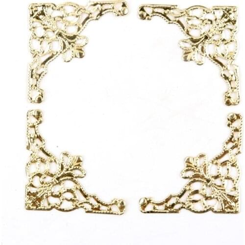 Metal Corners For Books Scrapbooking Photo Albums Menus Corner Protectors Metal Crafts DIY Ornament 35x35mm 20pcs