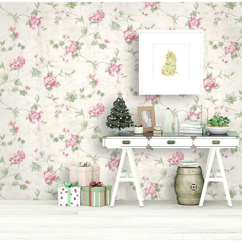 Victoria Floral Wallpaper Peel and Stick Wall Murals Pink 17.7"x19.7ft Living Room Bedroom Home Decor DIY Self Adhesive Stickers