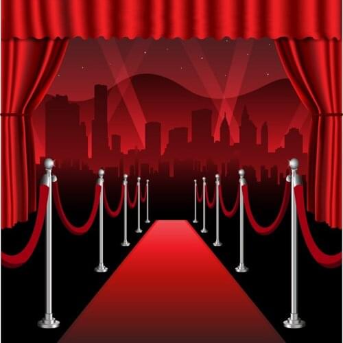 Hollywood Party Red Carpet Curtain New Year Birthday Backdrop Photography Background For Photo Studio Vinyl Photophone Photocall