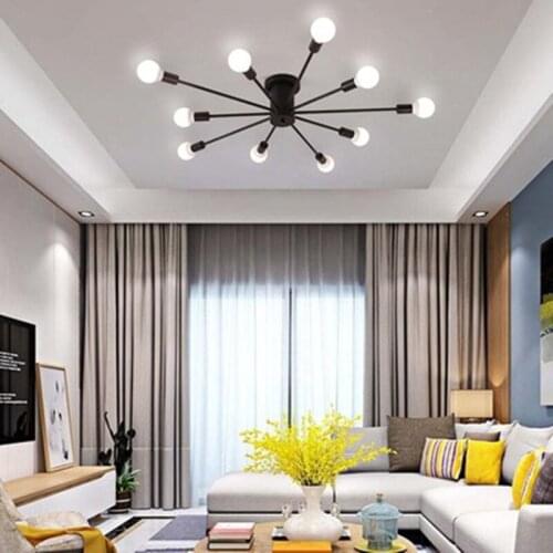 Vintage metal star chandelier lighting Retro spider chandeliers Semi flush mount ceiling lamp Sputnik light fixture home Lights