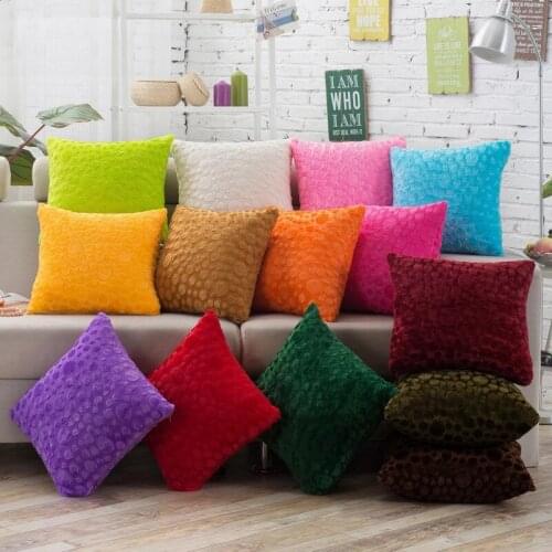 High Quality Sofa Solid Color Circle Ring Plush Cushion Cover Decorative Throw Pillow Cover Plush Bedding Home Decor
