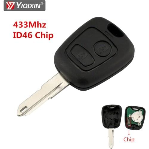 YIQIXIN 2 Buttons NE73 Blade ASK Remote Key For Peugeot 106 206 107 207 306 307 407 433MHZ With ID46 PCF7961 Transponder Chip