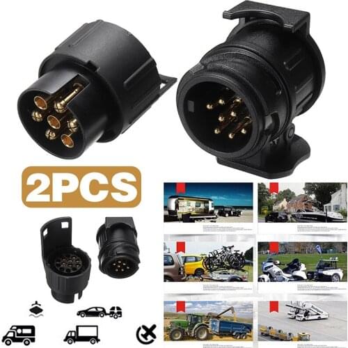 1pair Eco-Friendly Nylon 12V 13 To 7 Pin Trailer Adapter 7 to 13 pole Wiring Connector Socket Plug For Trailer Car Truck Caravan