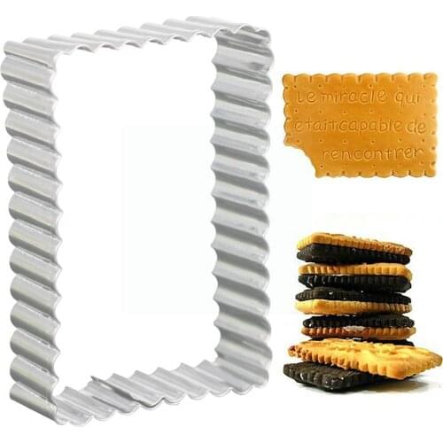 2021 New 1pcs Shortbread Cookie Cutter Steel Fluted And Cookie Mold Cutters Cake Rectangle Accessories Biscuit Q2r2