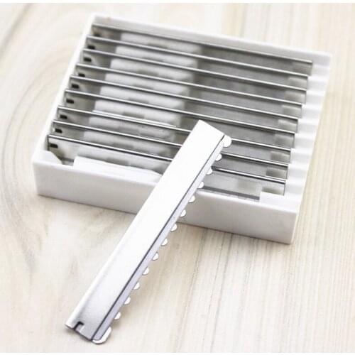 10PCS Razor Sawtooth Type Professional Salon Blades Home Tool Replacement Hairdressing Hair Shaving Cutting Steel Style T0081
