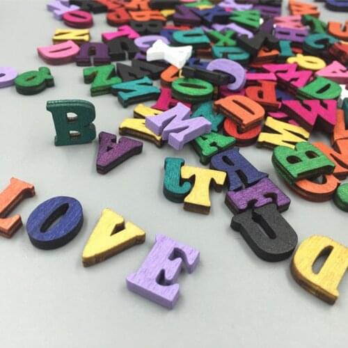 100pcs 26 Wooden Letters English Alphabet Decorative Wooden Mini Wood Scrapbooking DIY Art Crafts Lettering For Home Decor 15mm