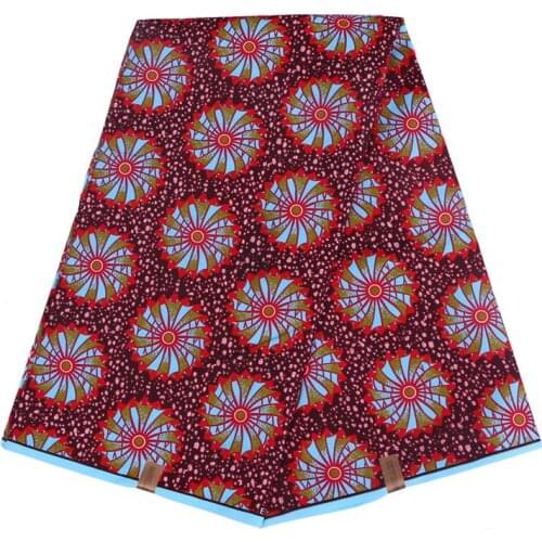2021 Ankara African print batik pinwheel fabric sewing party dress material 100% polyester high quality 6 yards FP6007