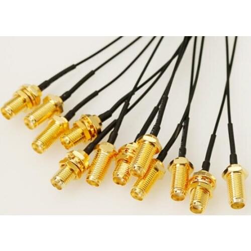 50PCS SMA Cable Straight JACK TO IPEX FEMALE connector RF Pigtail cable uFL/u.FL/IPX Antenna adapter wire for WIFI/GSM/GPS 15CM