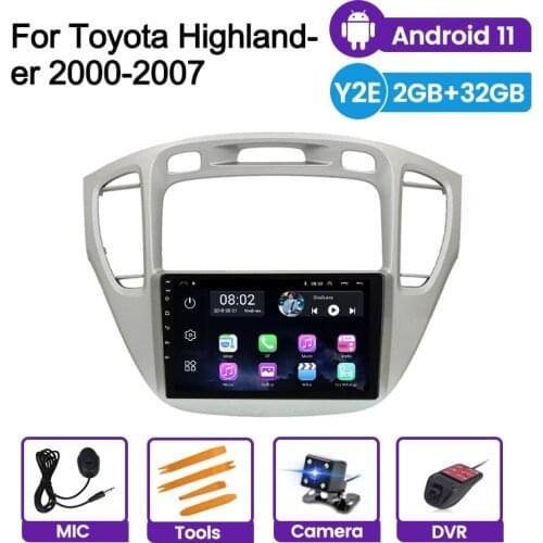 9“ Car Radio Multimedia System For Toyota Highlander 2001-2007 2 din Automotive stereo Quad core wifi 1080P video player