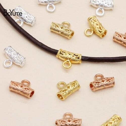 BoYuTe (200 Pieces/Lot) 10*8MM Metal Alloy Hollow Connector Beads DIY Hand Made Materials Jewelry Accessories