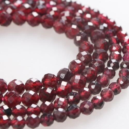 Natural Stone Beads Small Faceted Garnet Loose Beads 2 3 4 5mm For Bracelet Necklace Jewelry Making
