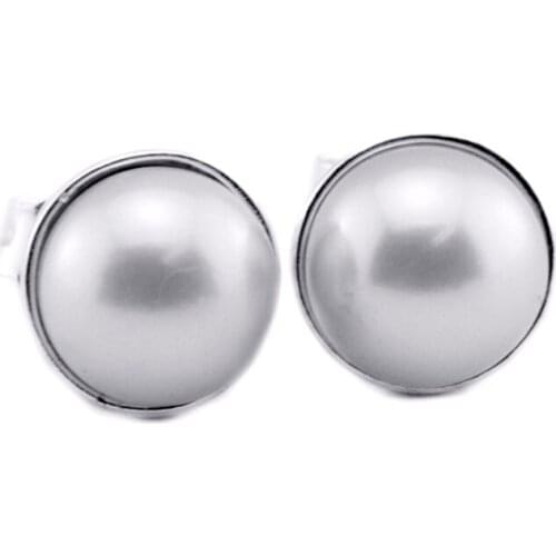 CKK Earrings Elegant Beauty, White Pearl 925 Sterling Silver Jewelry Stud Earrings Ear Brincos Gift free shipping E074