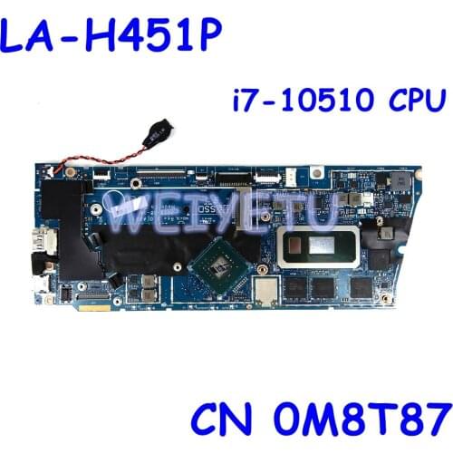 CN 0M8T87 LA-H451P i7-10510 CPU N17S-G2-A1 Mainboard For DELL LA-H451P Laptop Motherboard 100%Tested Working Well