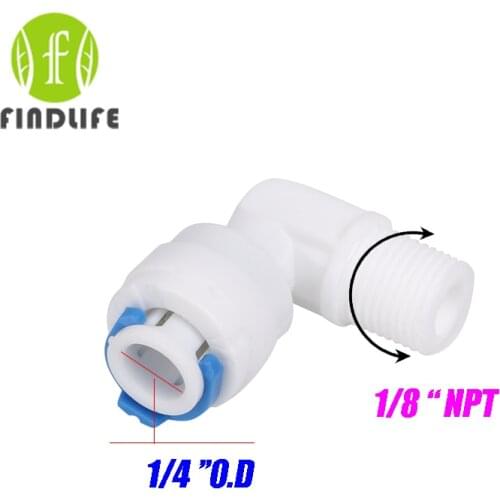 Water Filter Parts 5pcs 1/4" OD Tube *1/8" NPT BSP Elbow Male Quick Connector for ro water purifier system 4042
