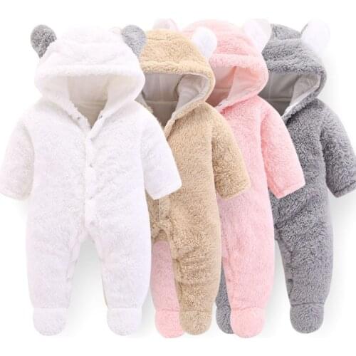 Baby clothing Body suits Footies Shu Velveteen polar fleece flece infant winter Newborn boy girl toddler thicken jump suit