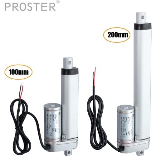 PROSTER 12V 750N Linear Actuator Motor 100/200 mm Auto Car Door Electric Opener Tool Home Pull Rise Drop Push Rod Aluminum Alloy