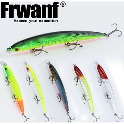 Frwanf 6 Pcs/lot Minnow 14cm 14g Swimbait Hard Lure Artificial Wobblers for Fishing Lure Whopper Plopper
