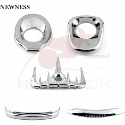 Motorcycle Chrome Fairing Rear Fender Tank Door Key switch Ignition Trim stickers For Honda Goldwing GL 1800 2001-2011