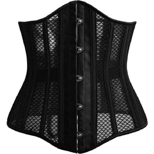 Womens Waist Training Corsets Underbust Heavy Duty Steel Boned Hourglass Silhouette Body Shaper Steampunk Slim Belt Shapewear