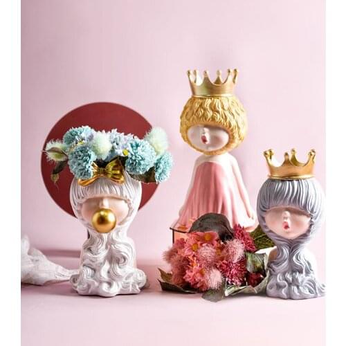 NORDIC RESIN CUTE GIRL CHARACTER SCULPTURE ORNAMENTS HOME LIVINGROOM TABLE FIGURINES CRAFTS OFFICE DESKTOP STATUE DECORATION ART