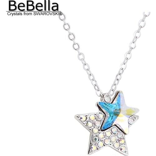 BeBella five-pointed star pendant pentagram necklace with Crystals from Swarovski fashion jewelry for women girls gift
