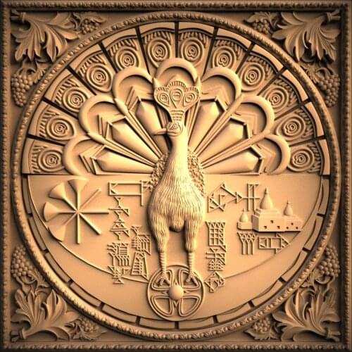 Peacock 3D model relief in STL file format for cnc router carving and engraving artcam aspire