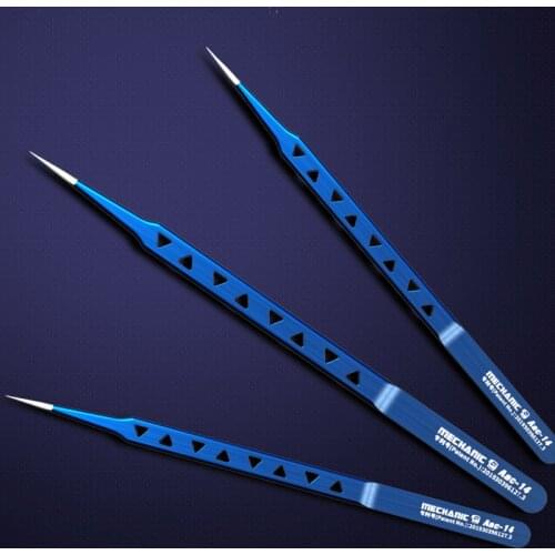 MECHANIC Aac14 Lengthened Tweezers Grade A 8 Hole Heat Dissipation 16CM Forceps for Phone Flying Wire Spot Welding IC Chip