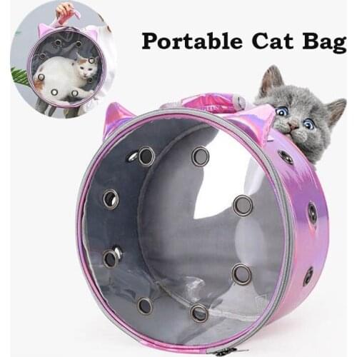 Pet Backpack Bag Portable Cat Transparent Space Capsule Breathable Small Dog Bag Carrier Outdoor Dog Carrying For Dog Suppliers