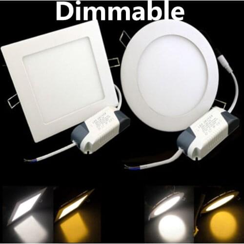 Lowest Price! Dimmable LED Ceiling Panel Light Recessed LED Downlight 85-265V Brightness adjust LED Indoor Lighting lamp