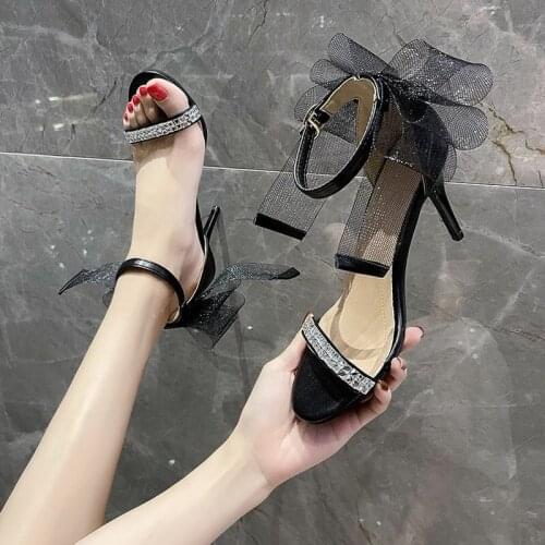 Sandals Women Summer New Fashion Womens Sandals 2021 Round Head Comfortable Open Toe Rhinestone Casual Shoes High Heel Shoes